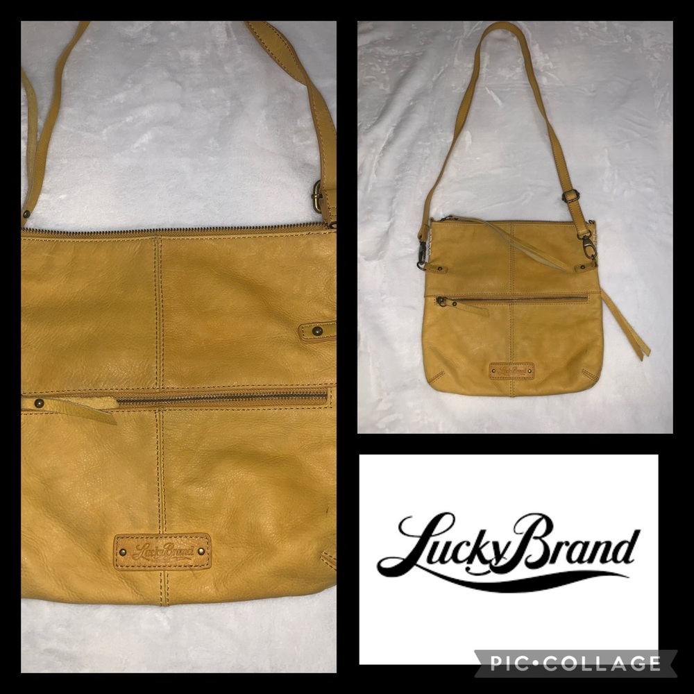Lucky Brand. Boho Crossbody Soft Leather Purse W/ Leather Tassel Pulls - Picture 1 of 11
